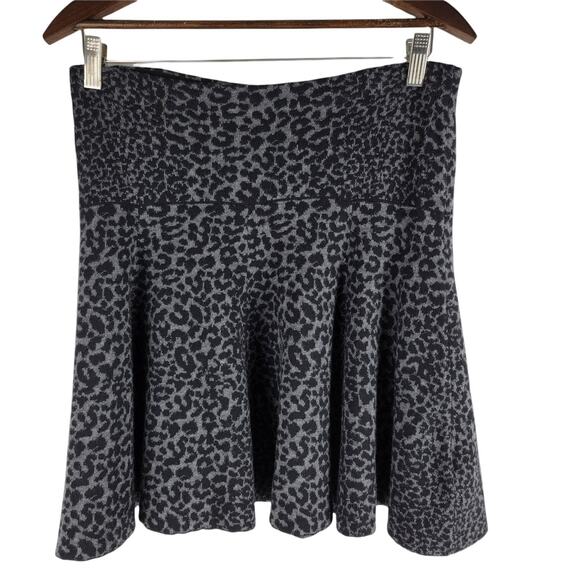 Joie Animal Print Wool Blend A-line Mini Skirt Gray Black Short Size S - Picture 1 of 5
